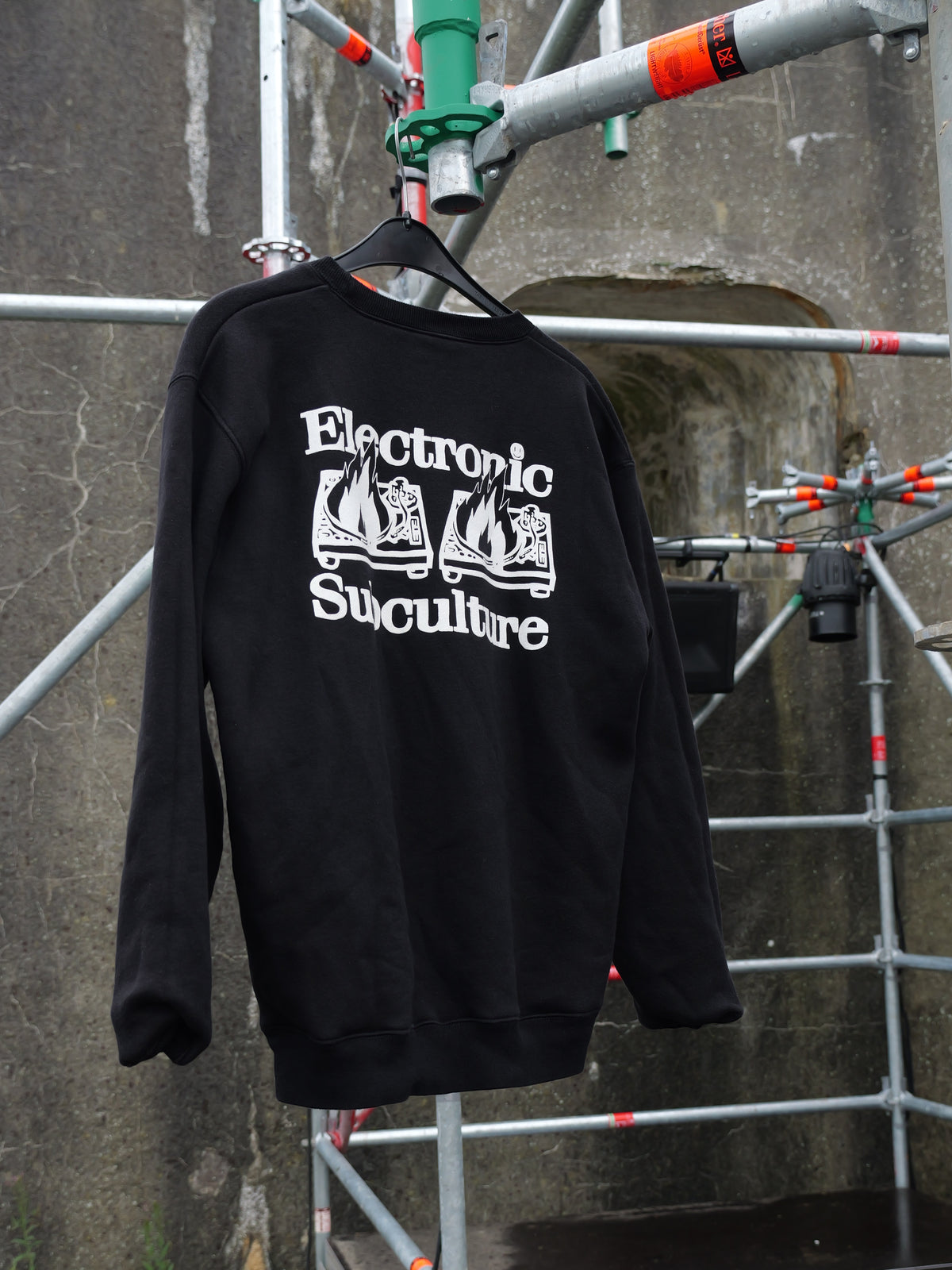 Electronic Subculture 'Decks on Fire' Sweatshirt - Black
