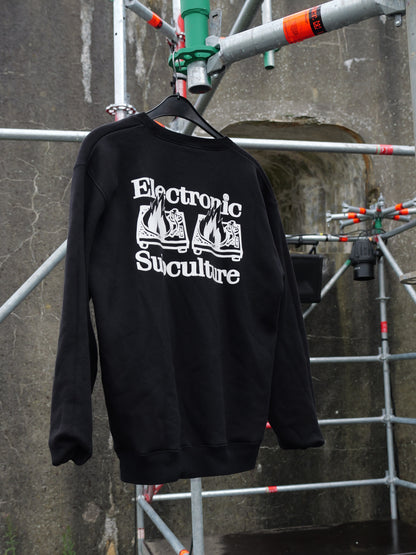 Electronic Subculture 'Decks on Fire' Sweatshirt - Black